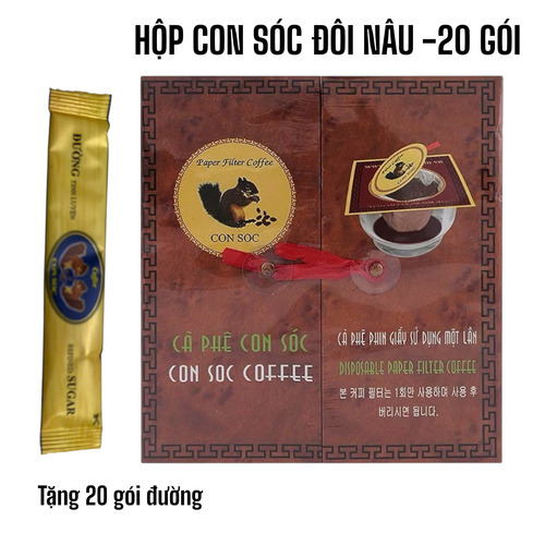 Cafe Con Sóc phin lọc Đôi Nâu( Hộp 20 phin giấy) - Hình 1